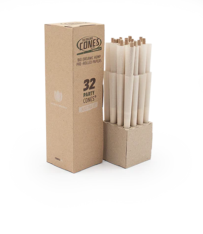 Cones pré-roulés au chanvre Bio Organic Hemp Party 32pcs